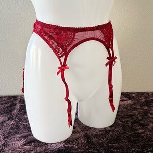 Red xs Lace Garter Belt